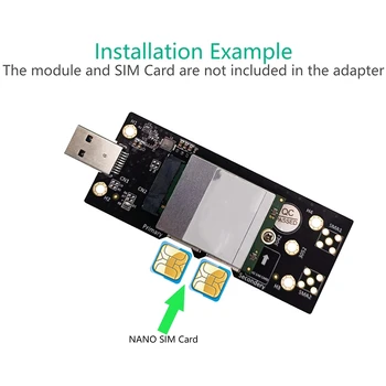 NGFF M. 2 Tipko B, da USB 3.0 Adapter Riser Card z Dvojno NANO SIM Kartico v Režo za Priključek za WWAN/LTE Modul
