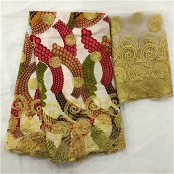 Nigerijski čipke tkanine z biseri francoski neto čipke za ženske afriške moda bazin riche vezenje obleko 5yards/veliko LSB