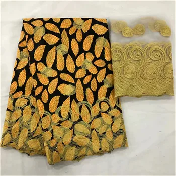 Nigerijski čipke tkanine z biseri francoski neto čipke za ženske afriške moda bazin riche vezenje obleko 5yards/veliko LSB