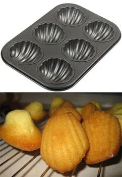 Nonstick Bakeware 6-Pokal Torta Pan Mini Muffin Puding Torta Pan Madeleine Lupini Torto Plesni Torto DIY Peko Okrasitev Orodja
