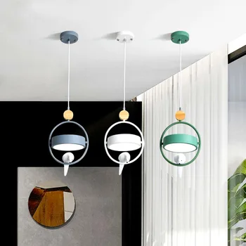 Nordijska restavracija lestenec sodobno minimalistično eno glavo ptica nastavljiva vrstica LED lučka števec kuhinja lučka