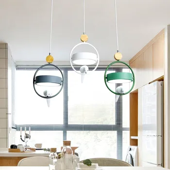 Nordijska restavracija lestenec sodobno minimalistično eno glavo ptica nastavljiva vrstica LED lučka števec kuhinja lučka
