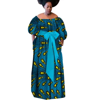 Nov Poletni 2021 Haljo Africaine Femme Afriška Oblačila Za Ženske Bazin Bogato Plus Velikost Dolgo Obleko Afriške Vosek Tiskanja Obleke WY3087