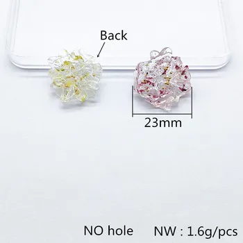 Nov prihod! 23 mm 100 kozarcev Smolo Cvet Obliko Ravno dno kroglice za Nakit, Uhani, pribor deli,ročno Izdelan Nakit DIY