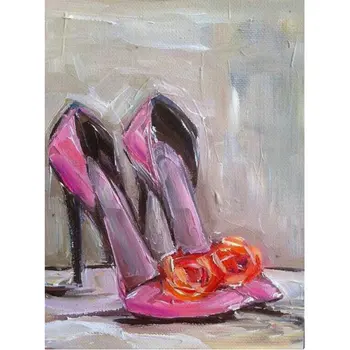Nov Prihod Diamond Vezenje Ženske čevlje Slikarstvo Doma Dekoracijo Diamond Slikarstvo Navzkrižno Šiv 3D DIY Mozaik Slikarstvo