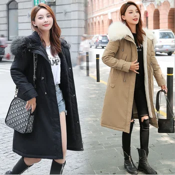 Nov slog jagnje volne linijskih bombaž padded jakna ženske zimske korejska različica black ženske plasti debele lady bombaž, oblazinjeni oblačila