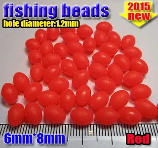Novih ribolovnih trde kroglice sijaj kroglice velikosti:6 mm*8 mm napredno plastičnih mas količina:500pcs/veliko barva:rdeča