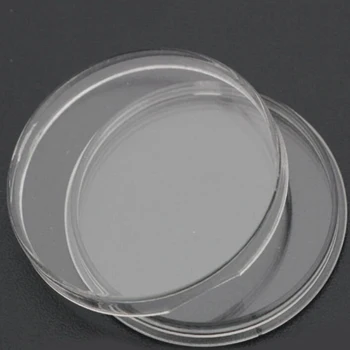 Novo 10pcs Uporabljajo Jasno Krog Primerih Kovanec Plastike za Shranjevanje Kapsule Imetnik Krog 35mm