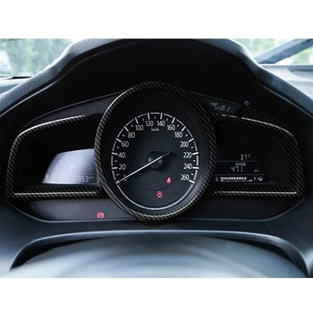 Novo 3pcs/set Ogljikovih Vlaken Videti nadzorno ploščo za Notranjost Instrumenta Okvir Trim Fit Za Mazda 3 Limuzina Hatchback 2018 2017 2016
