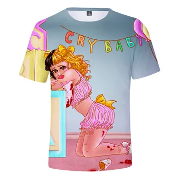 Novo Harajuku Kawaii 3D Majico T Cry Baby Melanie Martinez 3D Natisnjeni T-shirt Fantje Dekleta Kratek Rokav Tee Majica Otroci Oblačila
