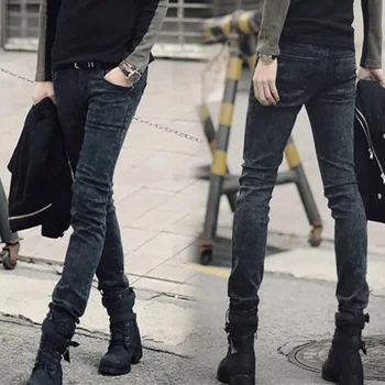 Novo leto 2020 Moda korejski moške snežinka sive jeans svinčnik hlače za moške vitek noge hlače, moške hlače, hlačne nogavice denim kavbojke najstniki