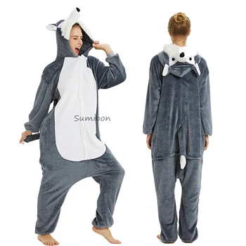 Novo Odraslih Kigurumi Panda Odejo Kombinezon Jumpsuit Fantje Dekleta Živali Samorog Pižamo Onesie Cosplay Flanela Sleepwear Kostumi
