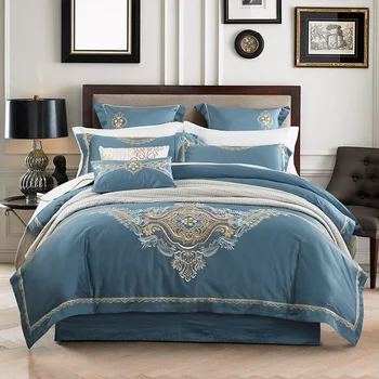 Novo Sivo barvo egiptovski bombaž posteljnina določa Vezenje posteljo nastavite king size rjuhe kritje posteljo stanja nastavite prevleke 4/6pcs