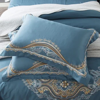 Novo Sivo barvo egiptovski bombaž posteljnina določa Vezenje posteljo nastavite king size rjuhe kritje posteljo stanja nastavite prevleke 4/6pcs