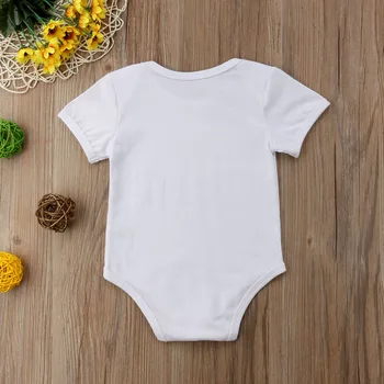 Novorojenček fant dekle otroka kratkimi rokavi jumpsuit pismo tiskanja udobno playsuit 0-24M malčke baby romper