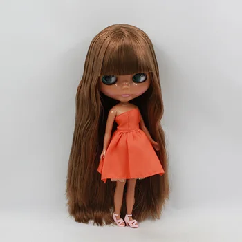 Nude blyth lutke Temno rjave lase črno kožo Tovarne lutka ,lutka Moda je Primerna Za Dekleta