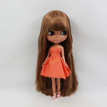 Nude blyth lutke Temno rjave lase črno kožo Tovarne lutka ,lutka Moda je Primerna Za Dekleta