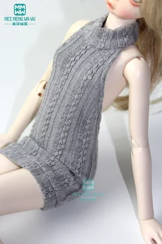 Oblačila za punčko fit 43 cm 1/4 BJD pribor povodcem pulover, siva, roza, bela, črna