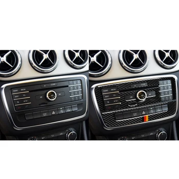 Ogljikovih Vlaken CD AC Konzole Nadzorna Plošča Avto Nalepke Kritje za Mercedes W169 W245 da w117 W156 a Cl Cl B CLA GLA