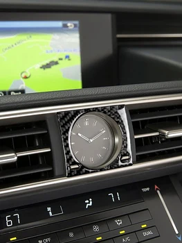 Ogljikovih vlaken Ura okvir centralne konzole časovni razpored avto uspela notranje nalepke Styling za Notranje zadeve Lexus IS250 2013-2020