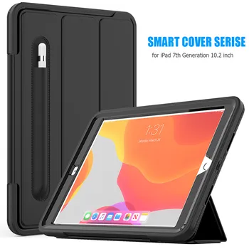 Ohišje za iPad 7 7 8 8 gen Smart Cover Funda Svinčnik Cover za iPad 10.2 2020 Sproščanje Težkih Celotno Telo, Kožo Stojijo lupine