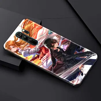 Ohišje Za Xiaomi Redmi Opomba 9 9 8 8T 7 Pro 7A 8A 9A 9C Črno Mehko Telefon Nazaj Lupini K20 K30 Capa Kritje SAO Kirito Asuna Anime