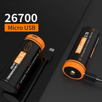 ON 5000Mah Shranjevanje Energije Baterije z USB Polnjenjem Vrata 3,7 V Močno Svetlobo Led Svetilka 26650 Litijeva Baterija
