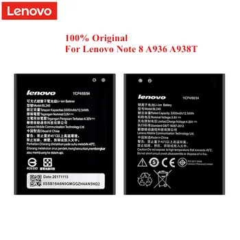 Original Baterija BL240 za Lenovo Opomba 8 Note8 A936 A938 A938T 3300mAh Polnilne Li-Polymer Akku