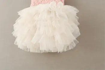 Otrok dekle čipke vrhu mozaik torto tutu obleko otroci baby dekle zanko obleko roza malo stranka obleke vestido debelo