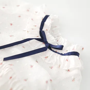 Otrok nositi 2019 baby girl slog dolg rokav cvetlični naguban gaza obleko otroci obleke za dekleta