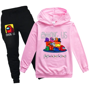 Otroška oblačila risanka tiskanja Med Nami bombaž otroška jopica hoodie hlače T-shirt športnih priložnostne fant dekle obleko