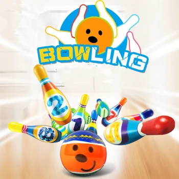 Otroška Omarica Bowling Igrače v Zaprtih prostorih in na Prostem Interaktivni Puzzle Športni Set starši-Otrok, Vrtec Žogo Igrače
