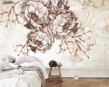 Ozadje po meri Sodobne Evropske ročno poslikane rose cvet rože Letnik freske TV kavču v ozadju stene 3d ozadje