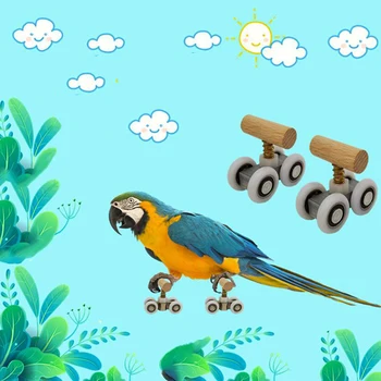 Papiga Trik Namizni Mini Roller Drsalke Za Majhne, Srednje Papige Ptica Inteligence Usposabljanje Puzzle Igrače 2pcs