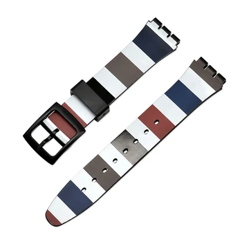 Pazi, Pribor Za Swatch Trak Silikonski Nepremočljiva Watchband 16 mm 17 mm 19 mm Watch Zamenjava Pasovi