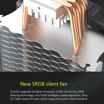 PCCOOLER Donghai X4 12 cm ligent Nadzor Temperature LED Ventilator 4PIN ligent Hitrost Uredbe HDT Toplotne Cevi Tehnologije
