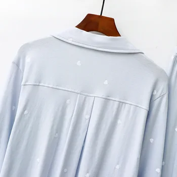 Pijama Mujer Invierno NOVO 2021 Modal Bombažno Pižamo Za Ženske Tisk Svoboden Pomlad Jesen Sleepwear Nastavite Preprosta Domača Oblačila