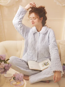 Pijamas Žensk Doma Obleke Za Dekle, Plus Velikost Pižame Nastavljen Topla Zimska Oblačila Sleepwear Homewear Homesuit More Hlače