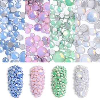 PinPai SS04-20 Mešani Velikost Opal White Kristalno Nail Art Okrasnih Decorashion Diamant za Nohte Nasvetov za Manikiranje Kamen Dodatki