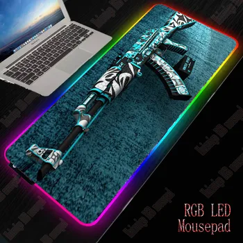Pištolo Velike USB Žična Zatemniti LED RGB Razsvetljava Iger na srečo Igralec Mousepad Namizje Tipkovnice, Miši Mat za Računalnik Prenosnik CSGOj