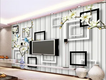 Po meri Fotografijo za Ozadje TV sliko za ozadje velika zidana umetnih, sintetičnih vlaken, tkanine ozadje platno dnevna soba sodobni Kitajski magnolija