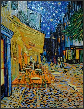 Po meri Van Gogh Terrasse Strani Cut Zidana Stena stekleni mozaik ploščice, dnevna soba kuhinja backsplash stenske nalepke ozadje