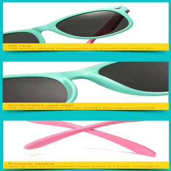 Polarizirana sončna Očala TR90 Fantje Dekleta sončna Očala Silikonska zaščitna Očala Otroke Darila Baby UV400 Očala Osebno Sunglas
