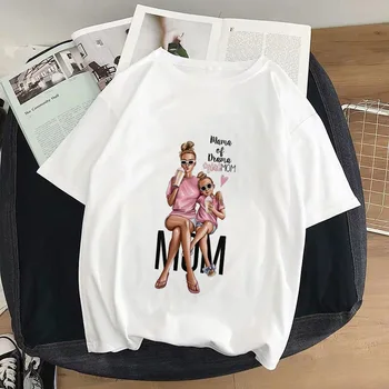 Poletje moda mama, hči ženska t-shirt ulzzang priložnostne t-shirt Harajuku graphic t-shirt kawaii vrh ulica oblačila