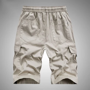 Poletje moških prosti čas 5 minut hlače oče naložen tovor hlače srednjih let bombaž hlače v mehko dokolenske hlače (pumparice) tanke oddelek