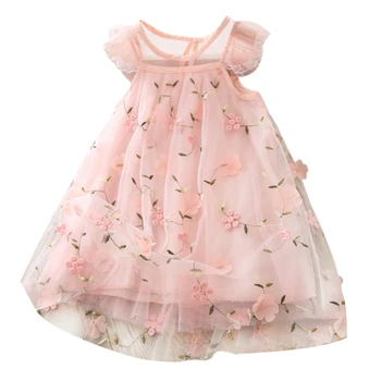 Poletje Newborn Baby Dekle Obleko brez Rokavov Cvjetnim Tiskanja Malčke Baby Obleko Princesa Obleko Dekleta Obleke 2Colors