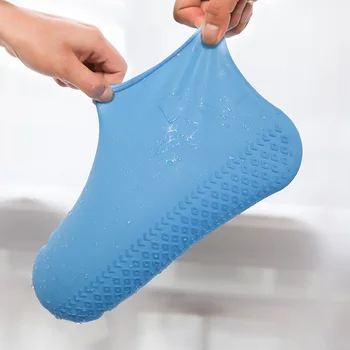 Ponovno dež čevlji kritje moške in ženske silikonske čevelj zajema nepremočljiva deževen dan zgosti non-zdrsa so odporni na obrabo, spodnji