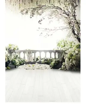 Poroka vinil krpo retro romantično cvet drevo vrtom mansarda fotografija kulise za novorojenčka foto studio portret okolij