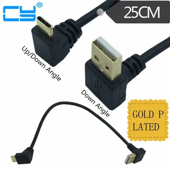 Pozlačeni Navzdol Kota USB2.0 (Tip A) Moški-USB3.1 (Tip C)Moški Gor in Dwon Kota USB za Sinhronizacijo Podatkov & Polnjenje Priključek za Kabel