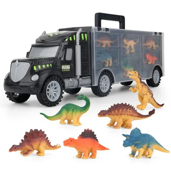 Prenosni DIY Dinozaver Container Truck Dinozaver Model Škatla za Shranjevanje Otrok Prenosni Interaktivni darilo za Fanta, Darilo